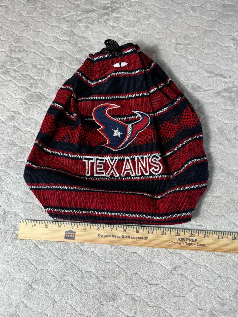 Houston Texans‎ Handmade Woven Drawstring Backpack Cinch Bag NFL Fan NWOT